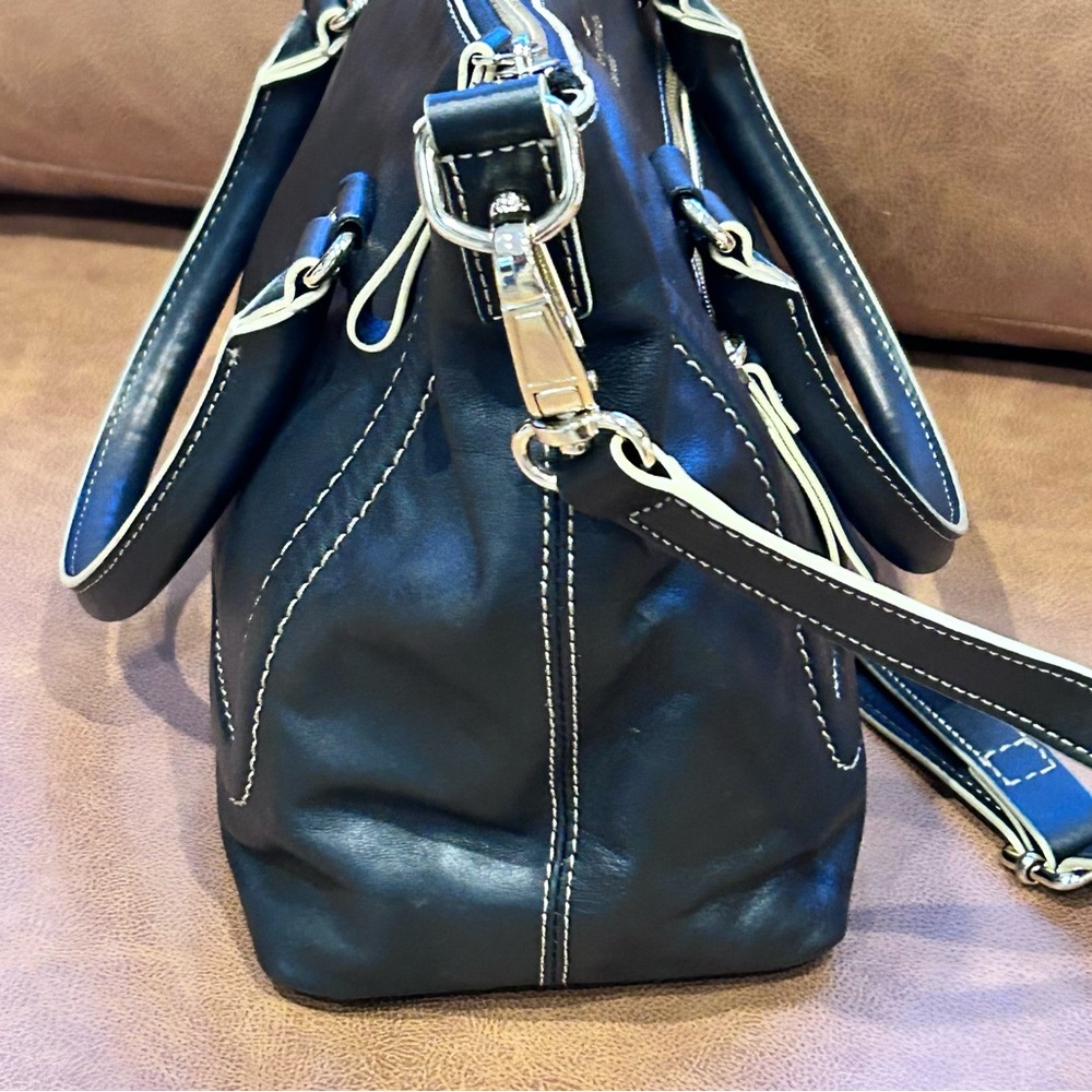 KATE SPADE NY Mott Street Riley Satchel Leather Storybook Lining Crossbody 15x9 - Picture 6 of 16